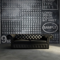 Fototapet, Rubber Stamp, black, Rebel Walls