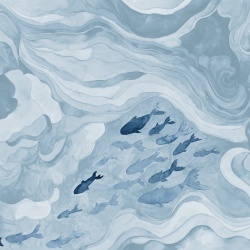 Fototapet, Silent Stream, Light Blue, Rebel Walls - Img 2