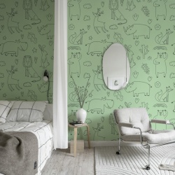 Fototapet, Sketches, Green, Rebel Walls - Img 3
