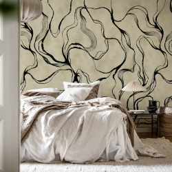 Fototapet, Soft Curve, Black, Rebel Walls