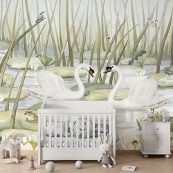 Fototapet Spectacular Swans, Kikki Belle