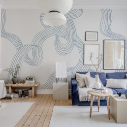 Fototapet, Stripes, Light Blue, Rebel Walls