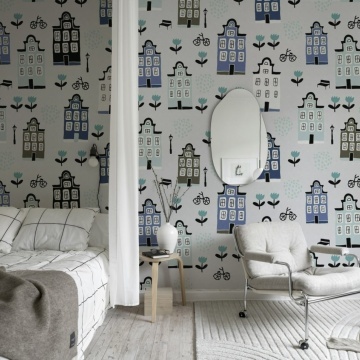 Fototapet, Sweet Town, Blue, Rebel Walls - Img 3