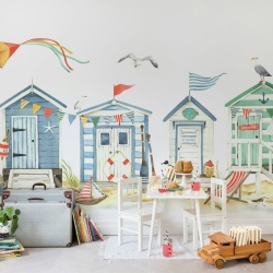 Fototapet, Tiny Beach Houses, Multi, Rebel Walls