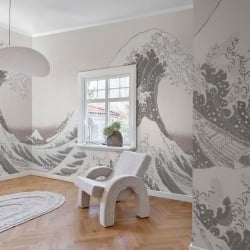 Fototapet, Under the Wave off Kanagawa, White, Rebel Walls