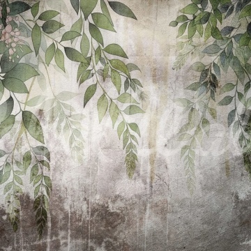 Fototapet, Vintage Leafs, Green, Rebel Walls - Img 2