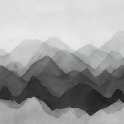 Fototapet, Watercolor Mountain, Black, Rebel Walls - Img 2