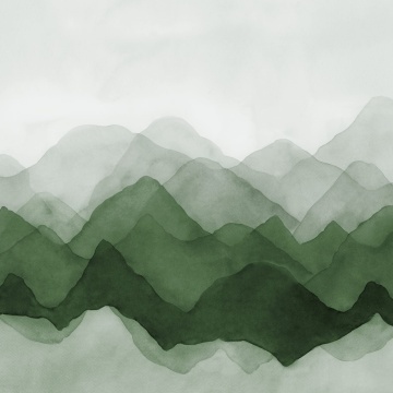 Fototapet, Watercolor Mountain, Green, Rebel Walls - Img 2