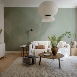 Fototapet, Watercolor Vertical, Green, Rebel Walls