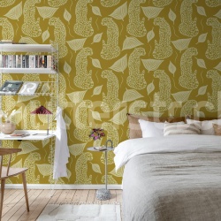 Fototapet, Whimsy Leopard, Yellow, Rebel Walls