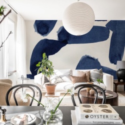 Fototapet, Wiggle Shapes, Blue, Rebel Walls
