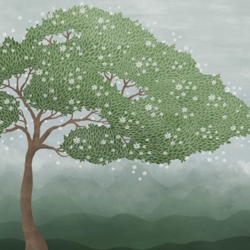 Fototapet, Windy Tree, Green, Rebel Walls - Img 2