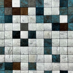 Panou decorativ 3D, Coconut, Honai Mosaic White&Turquoise, 6 placi 42x42cm, 1 mp - Img 3