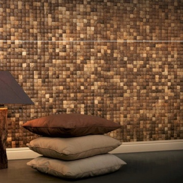 Panou decorativ 3D, Coconut, Mbaru Niang Natural, 6 placi 42x42cm, 1.05 mp - Img 3
