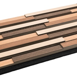 Panou riflaj acustic decorativ, MDF si pasla, AC25, 80x30x1.8cm, Multicolor - Img 2