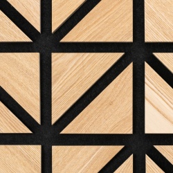 Panou riflaj acustic decorativ, MDF si pasla, AC37, 50x50x1.8cm, Stejar - Img 2