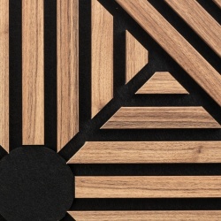 Panou riflaj acustic decorativ, MDF si pasla, AC40, 60x60x1.8cm, Stejar inchis - Img 2