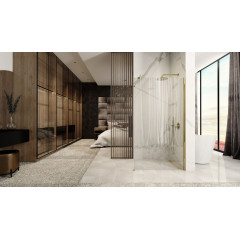 Paravan de dus tip Walk-in Rea Aero 100x195 cm profil auriu - Img 5