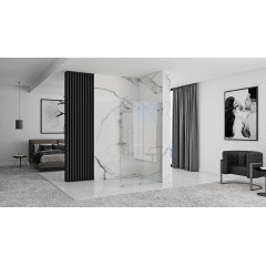 Paravan de dus tip Walk-in Rea Cortis cu parte culisanta 120x200 cm profil crom - Img 4