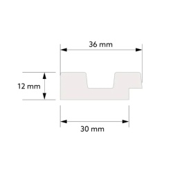 Profil dreapta riflaj decorativ 3D, Moon R, 3.6x1.2x290 cm, Manavi - Img 3