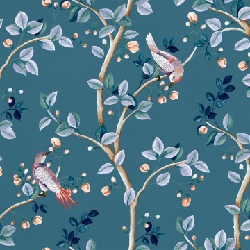 Tapet Birds Prosperity, Sapphire, Coordonne 5mp / rola - Img 2