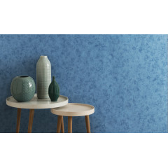 Tapet Fenton, Azure Blue Luxury Plain, 1838 Wallcoverings, 5.3mp / rola - Img 1