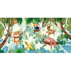 Tapet Jungle Buddies, Green, Rebel Walls - Img 2