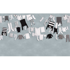 Tapet Laundry Day, Blue, Rebel Walls - Img 2