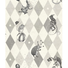Tapet pentru copii, Circus Corner, Graphite, Rebel Walls - Img 2