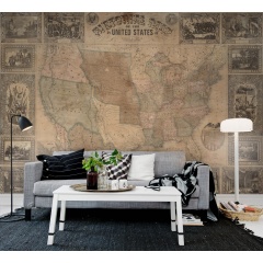 Tapet Pictorial Map of the U.S., Rebel Walls - Img 3