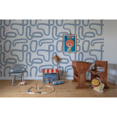 Tapet Race Track, Soft Blue, Rebel Walls - Img 1