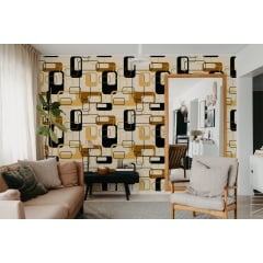 Tapet Retro Squares, Brown, Rebel Walls - Img 1