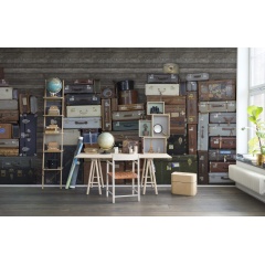 Tapet Stacked Suitcases, Heap, repetitiv, Rebel Walls - Img 3