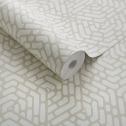 Tapet, Willow, Barley Neutral Luxury Geometric, 1838 Wallcoverings, 5.3mp / rola - Img 2