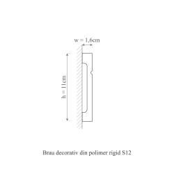 Brau polimer rigid, Manavi, S12-11x1.6x200 cm - Img 2