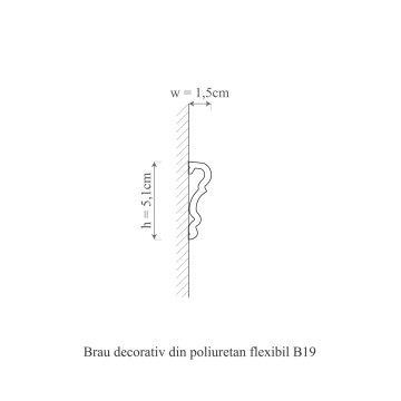 Brau poliuretan flexibil, Manavi, B19F-5.1x1.5x200cm - Img 2