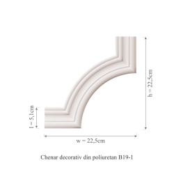 Chenar din poliuretan, Manavi, B19-1 - 22.5x22.5x1.5 cm - Img 2