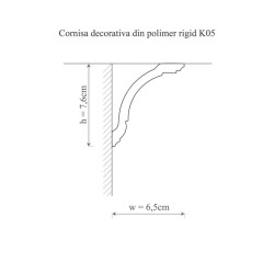 Cornisa polimer rigid, Allegria, K5 - 6.5x7.6x200 cm - Img 2