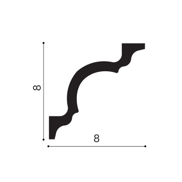 Cornisa polimer rigid, Manavi, C8 - 8x8x200 cm - Img 2