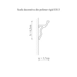 Cornisa polimer rigid, Manavi, ES13 - 6.2x3.7x200 cm - Img 2