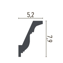 Cornisa poliuretan flexibil C701F - 7.9x5.2x200 cm - Img 2