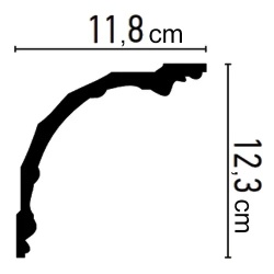 Cornisa poliuretan flexibil C793F - 12.3x11.8x200 cm - Img 2