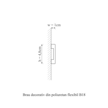 Cornisa poliuretan flexibil, Manavi, B18F.1-4.8x1x200 cm - Img 2