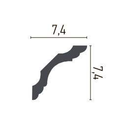 Cornisa poliuretan flexibil P801F - 7.4x7.4x200 cm - Img 2