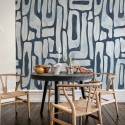 Fototapet, Aesthetic Shapes, Blue, Rebel Walls