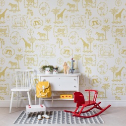 Fototapet, Animal Party, Yellow, Rebel Walls - Img 4