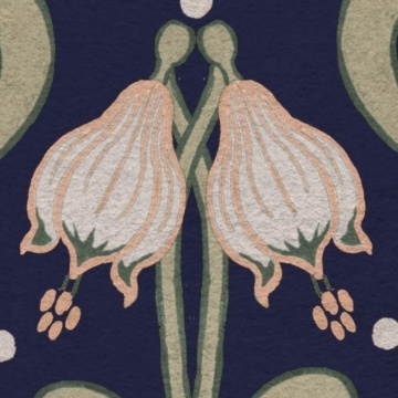 Fototapet, Art Nouveau Flower, Blue, Rebel Walls - Img 4