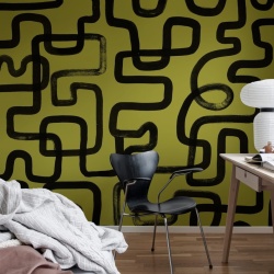 Fototapet, Artzy Lines, Yellow, Rebel Walls - Img 6