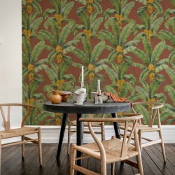 Fototapet, Banana Leaf, Burgundy, Rebel Walls - Img 3