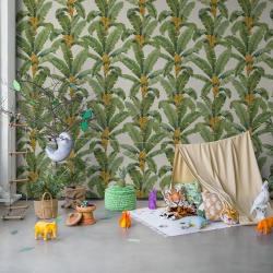 Fototapet, Banana Leaf, White, Rebel Walls